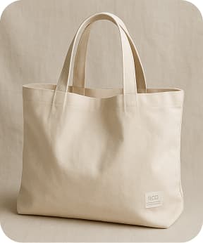 A stylish and spacious tote bag made from organic cotton